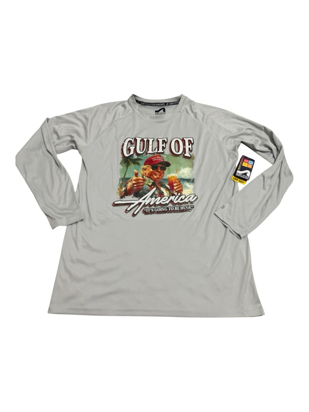 Gulf of America / Trump Graphic Long Sleeve UV Sun ProtectionTee, SurfStyle,